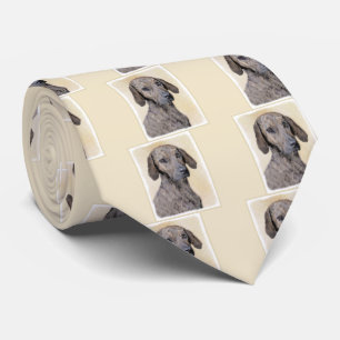 Plott Painting - Cute Original Dog Art Neck Tie