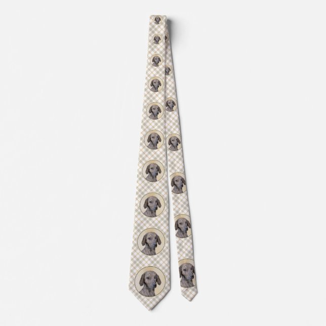 Plott Painting - Cute Original Dog Art Neck Tie (Front)