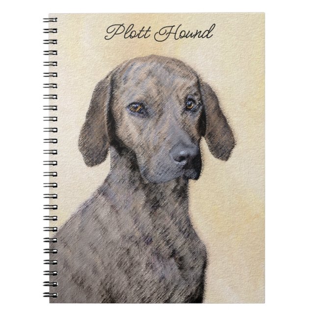 Plott Painting - Cute Original Dog Art Notebook (Front)