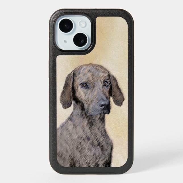 Plott Painting - Cute Original Dog Art OtterBox iP iPhone 15 Case (Back)