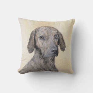 Plott Painting - Cute Original Dog Art Outdoor Pillow