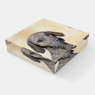 Plott Painting - Cute Original Dog Art Paperweight