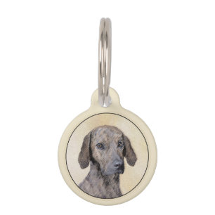 Plott Painting - Cute Original Dog Art Pet ID Tag