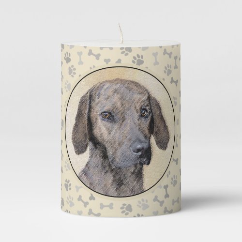 Plott Painting _ Cute Original Dog Art Pillar Candle