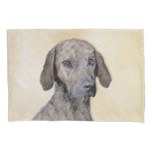 Plott Painting - Cute Original Dog Art Pillow Case