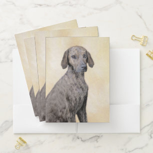 Plott Painting - Cute Original Dog Art Pocket Folder