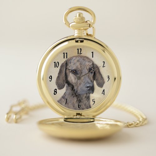 Plott Painting _ Cute Original Dog Art Pocket Watch