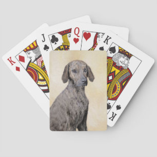Plott Painting - Cute Original Dog Art Poker Cards
