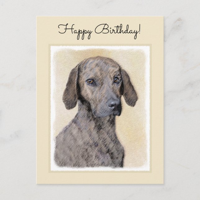Plott Painting - Cute Original Dog Art Postcard (Front)