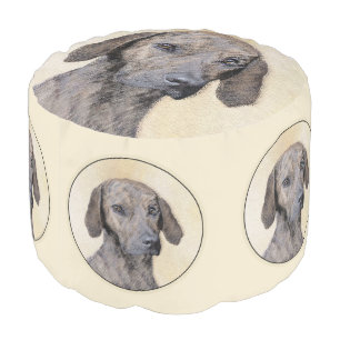 Plott Painting - Cute Original Dog Art Pouf