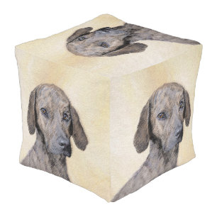 Plott Painting - Cute Original Dog Art Pouf