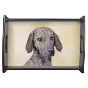 Plott Painting - Cute Original Dog Art Serving Tray