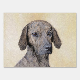 Plott Painting - Cute Original Dog Art Sign