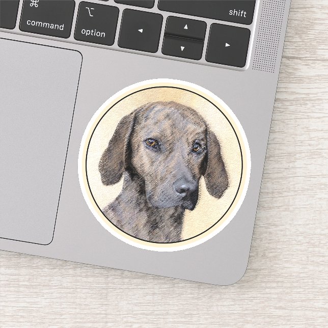 Plott Painting - Cute Original Dog Art Sticker (Detail)