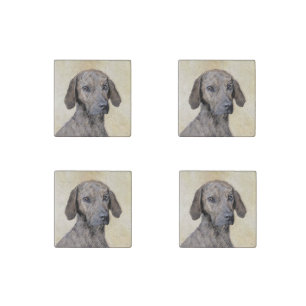 Plott Painting - Cute Original Dog Art Stone Magnet