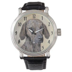 Plott Painting - Cute Original Dog Art Watch