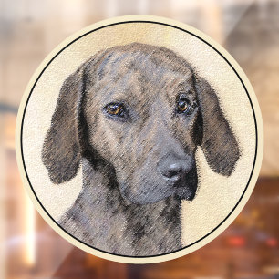 Plott Painting - Cute Original Dog Art Window Cling