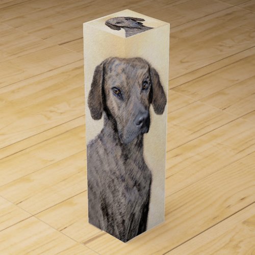 Plott Painting _ Cute Original Dog Art Wine Box