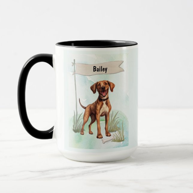 Plott Watercolor Personalized Dog Mug (Left)