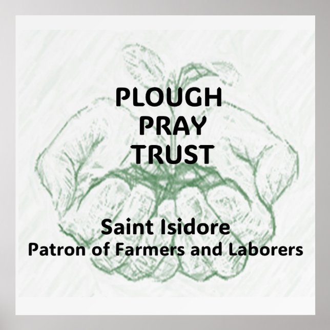"Plough Pray Trust" Saint Isidore Magnet Holder (Front)