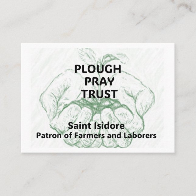 "Plough Pray Trust" Saint Isidore Reminder Card (Front)