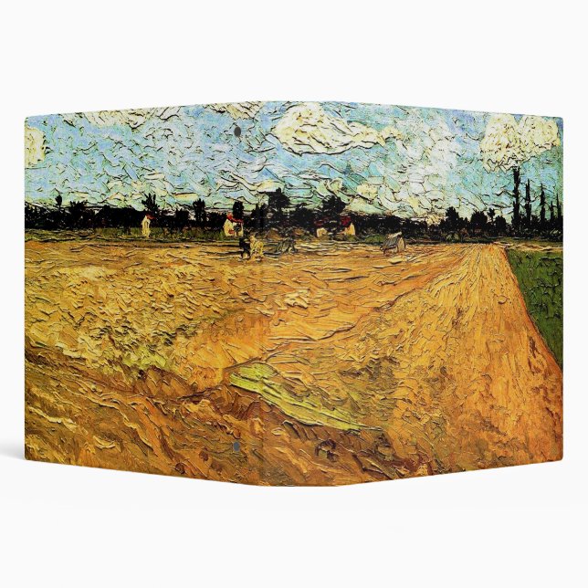 Ploughed Field (the Furrows) by Vincent van Gogh 3 Ring Binder (Background)