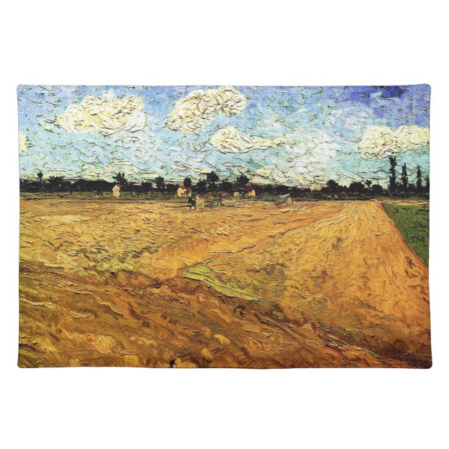 Ploughed Field (the Furrows) by Vincent van Gogh Cloth Placemat (Front)
