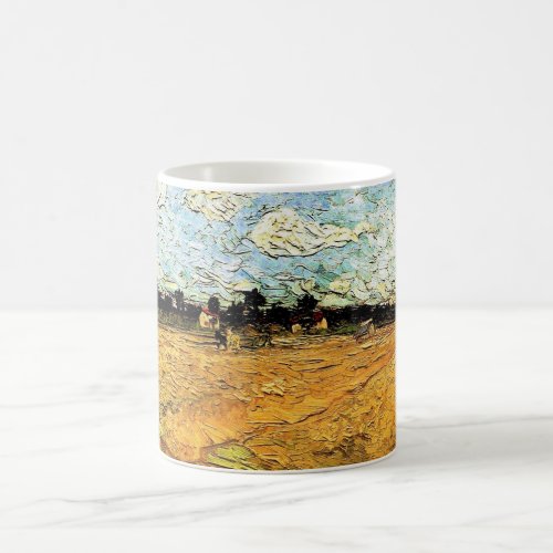 Ploughed Field the Furrows by Vincent van Gogh Coffee Mug