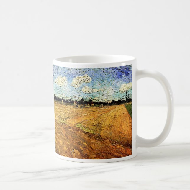 Ploughed Field (the Furrows) by Vincent van Gogh Coffee Mug (Right)