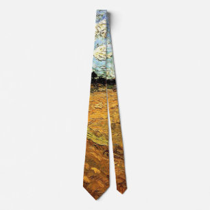 Ploughed Field (the Furrows) by Vincent van Gogh Neck Tie