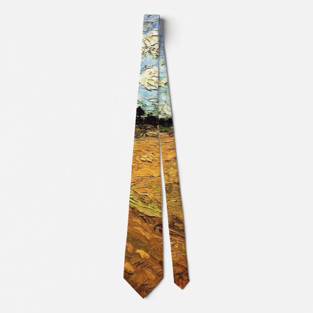 Ploughed Field (the Furrows) by Vincent van Gogh Neck Tie (Front)