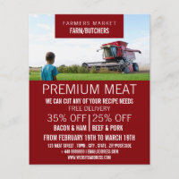 Plougher in Field, Farmer & Butcher Advertising Flyer