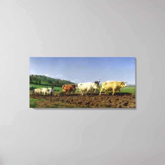 Ploughing in Nivernais, 1849 Canvas Print (Front)