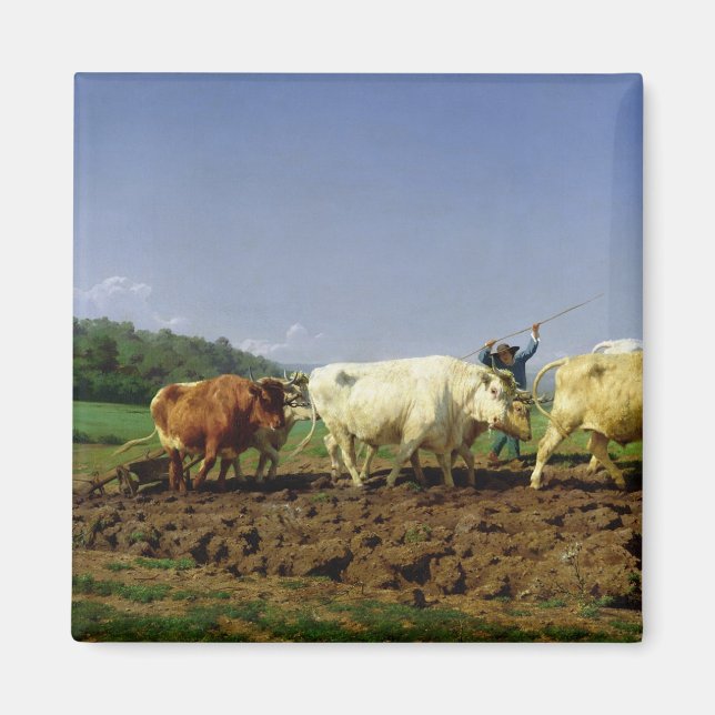 Ploughing in Nivernais, 1849 Magnet (Front)