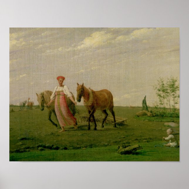 Ploughing in Spring, 1820s Poster (Front)