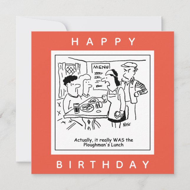 Ploughman's Lunch Pub Menu Cartoon (Front)