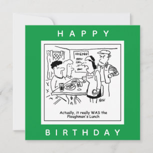 Ploughman's Lunch Pub Menu Cartoon