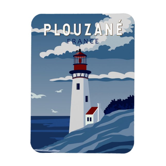 Plouzane France Travel Vintage Art Magnet (Vertical)