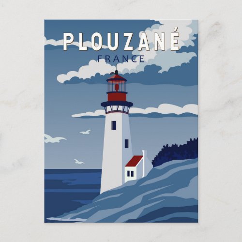 Plouzane France Travel Vintage Art Postcard