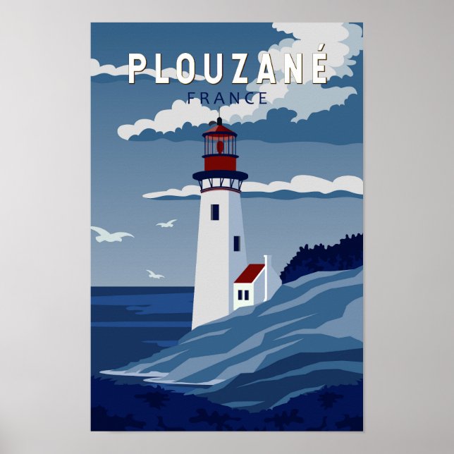 Plouzane France Travel Vintage Art Poster (Front)