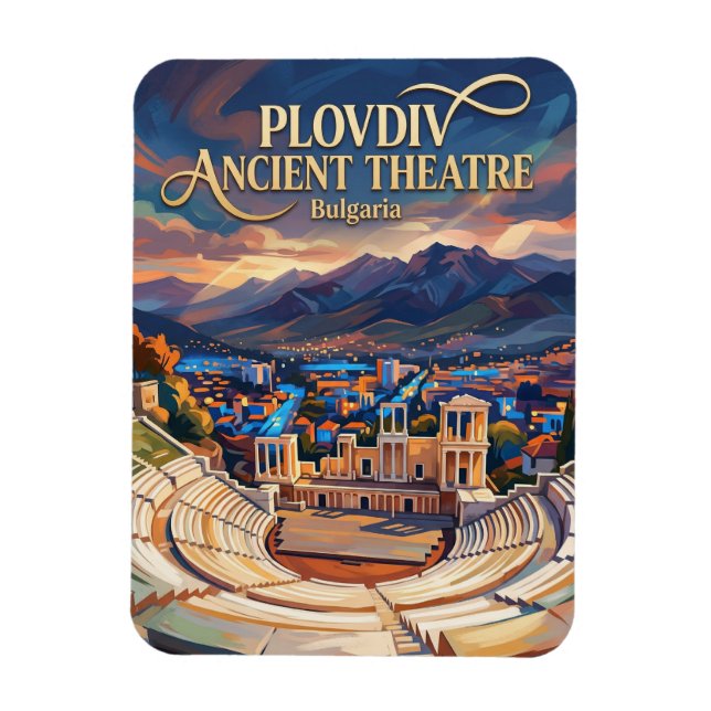 Plovdiv Ancient Theatre Bulgaria Magnet (Vertical)