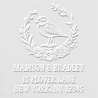 Plover Bird Floral Wreath Personalized Address