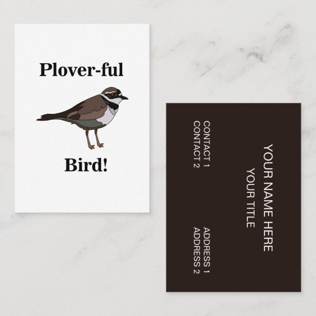 Plover Bird Funny Birding Birder Business Card (Front/Back)