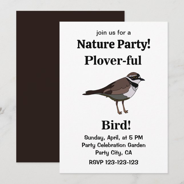 Plover Bird Wildlife Birding Nature Party Invitation (Front/Back)