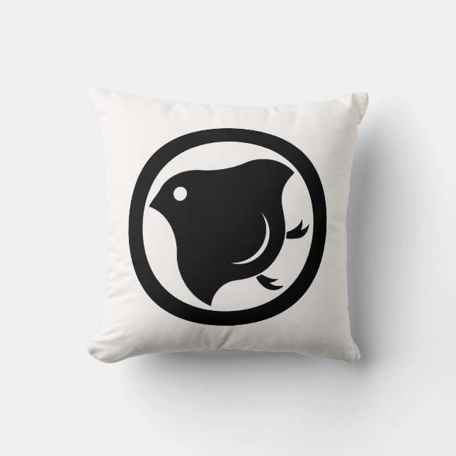 Plover in circle throw pillow (Front)