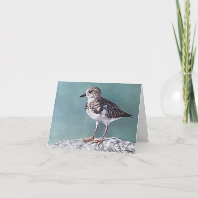 Plover Shore Bird Art Note Card (Front)