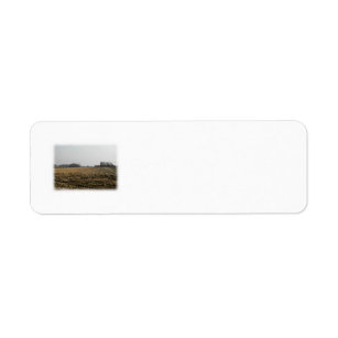 Plowed Field in Winter. Scenic. Label