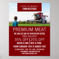 Plower in Field, Farmer & Butcher Advertising Poster