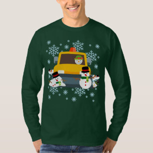 Plowing down snowmen Winter fun T-Shirt