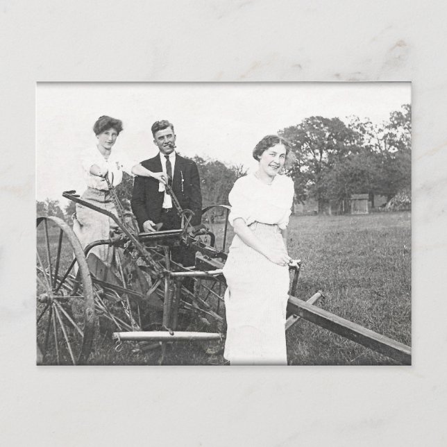 Plowing in a Dress Postcard (Front)